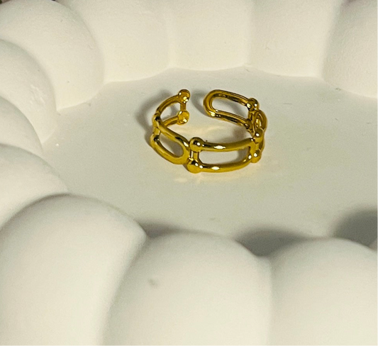 Anti tarnish Adjustable Chain Band Ring