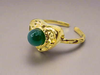 Anti-Tarnish Gold Plated Ajustable Heart Ring