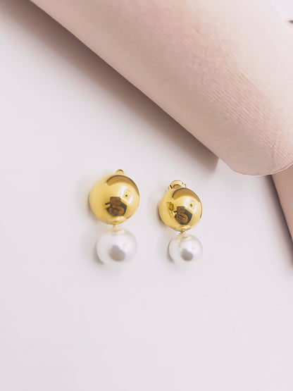 Anti-Tarnish Gold Plated Double Tier Pearl Tops