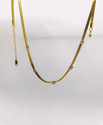 Snake Chain with White AD Studs