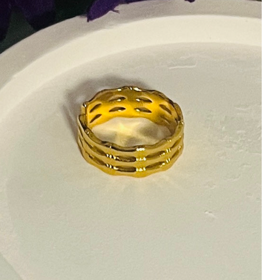Anti Tarnish Adjustable Band Ring