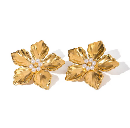Anti-Tarnish Gold Plated Flower Statement Tops