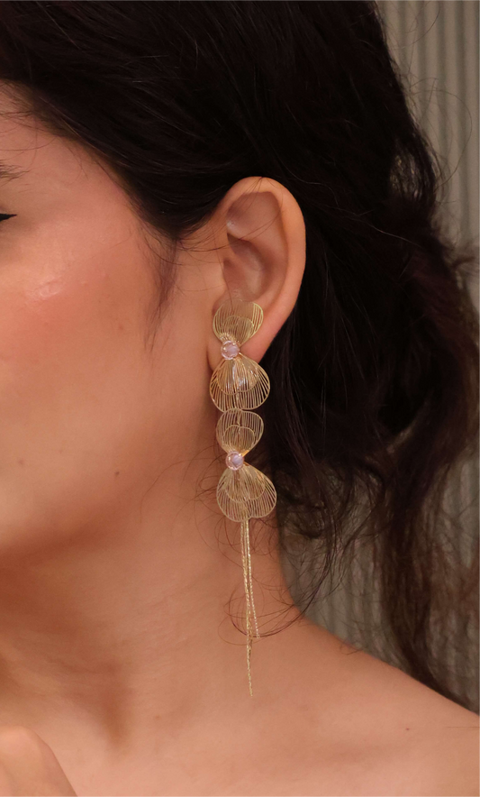 Golden Petal Trail Earrings