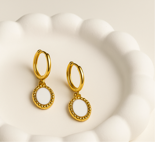 Anti Tarnish white Hoop Dangler