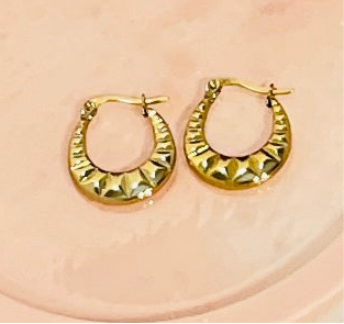 Anti-Tarnish Gold Plated Heart Hoop Earrings