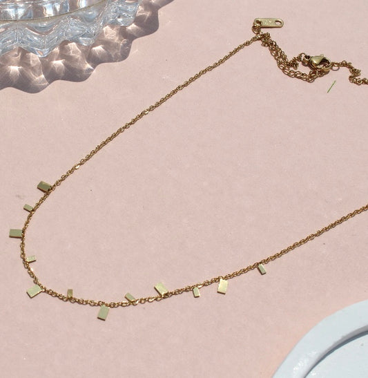 Dainty Beaded Gold-Tone Choker Necklace