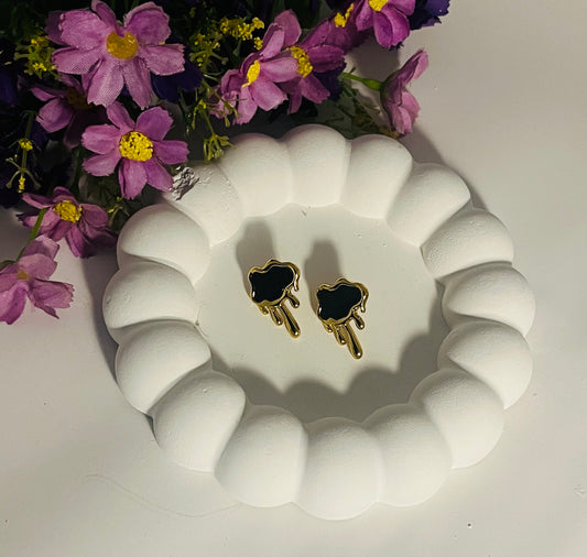 Black  Cloud Drop Earrings