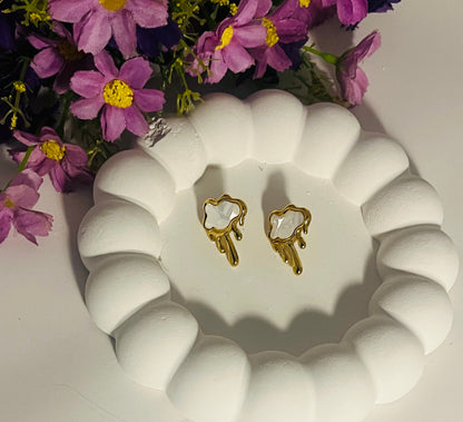 White Cloud Drop Earrings