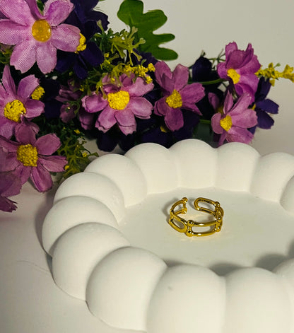 Anti tarnish Adjustable Chain Band Ring