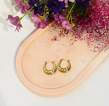 Anti-Tarnish Gold Plated Heart Hoop Earrings