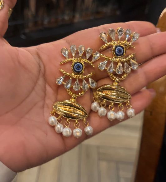 Chunky EvilEye Dangler Earings
