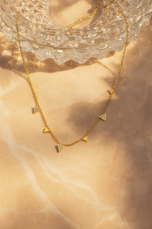 Dainty Gold-Tone Charm Choker Necklace