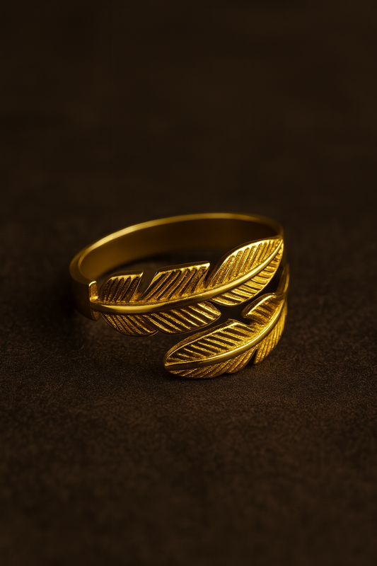 Adjustable Leaf Band Ring