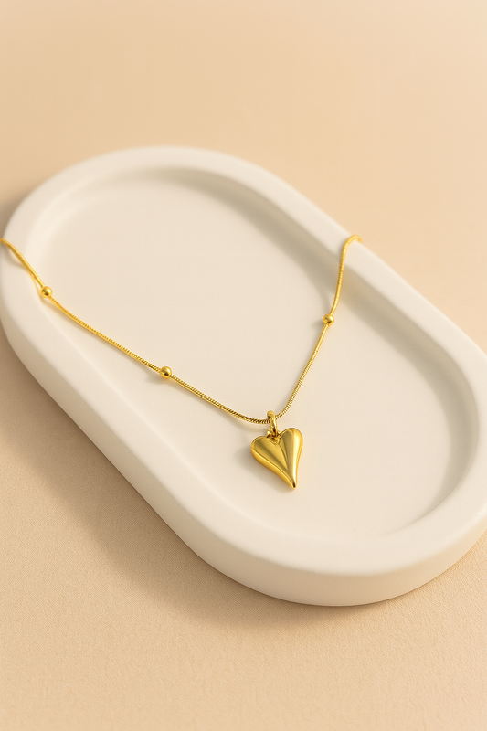 Anti Tarnish Gold Plated Necklace with Heart Pendant