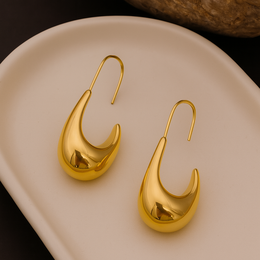 Long Heavy Open Hoops Earing
