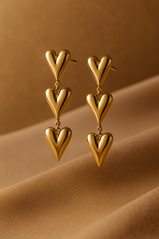 Three Tier Heart Drop Dangler
