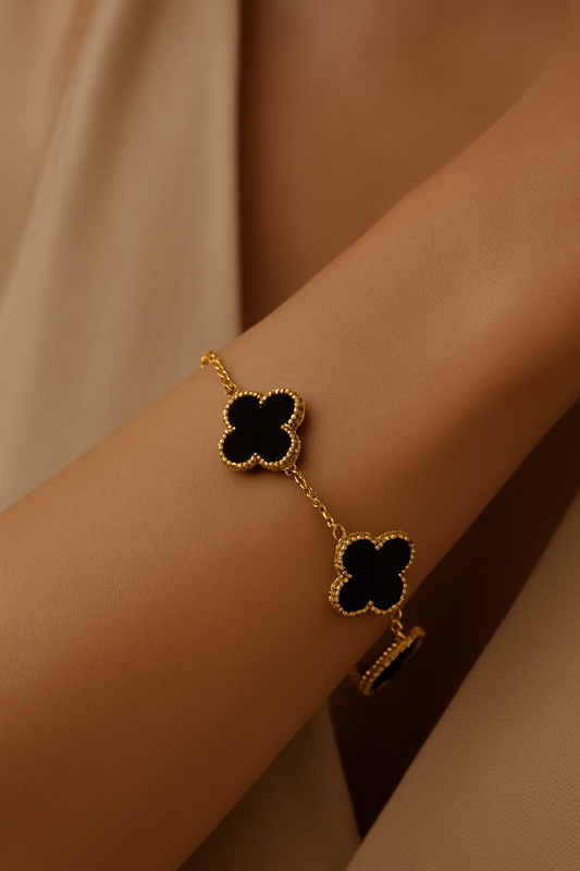 Anti tarnish Black Clover Bracelet