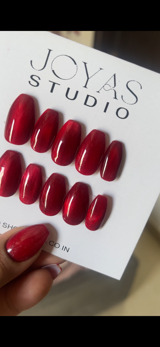 Cherry Red Press On Nails