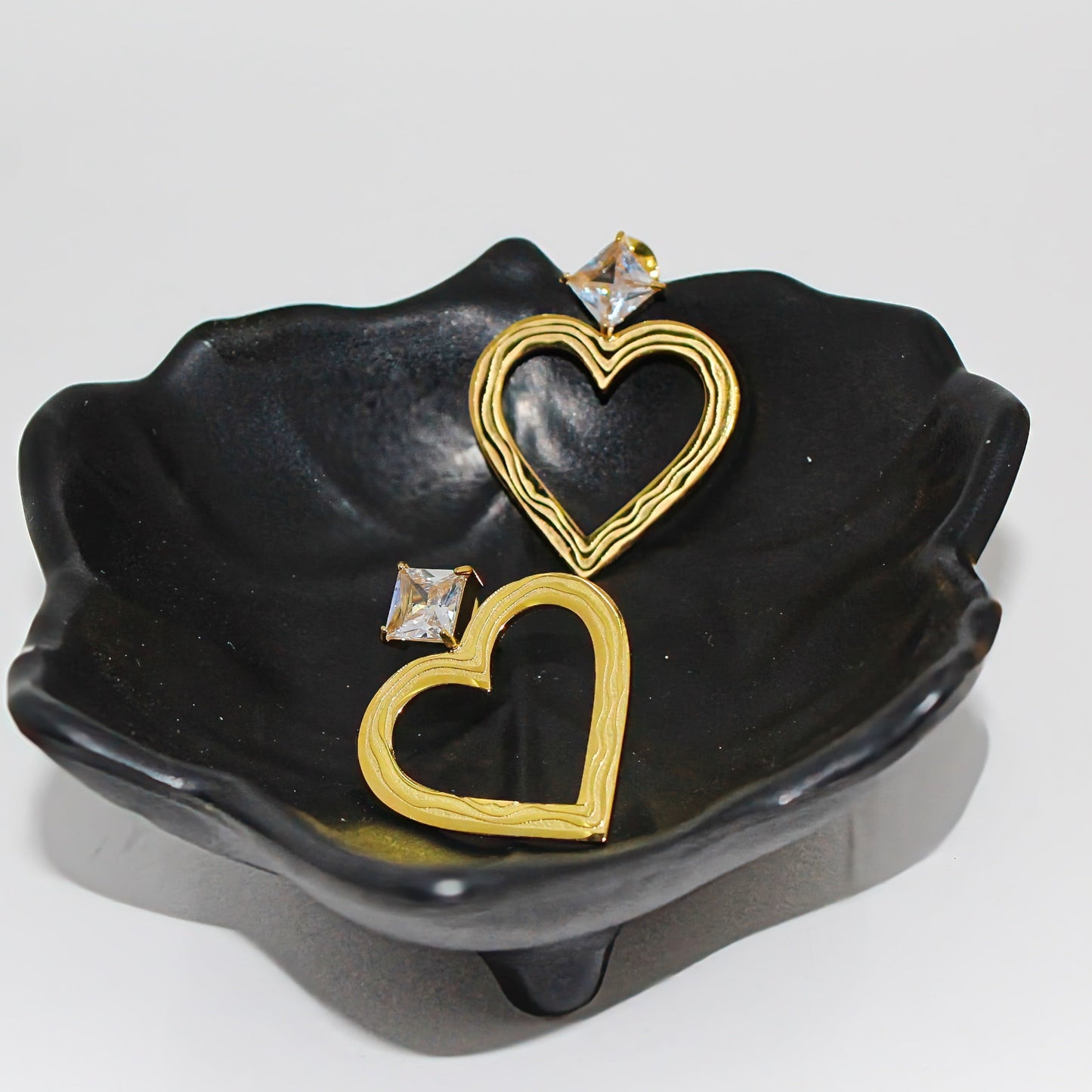 Anti-Tarnish Gold Plated Gemstone Heart Dangler