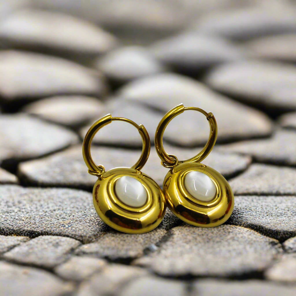 Anti-Tarnish Gold Plated Moon Danglers