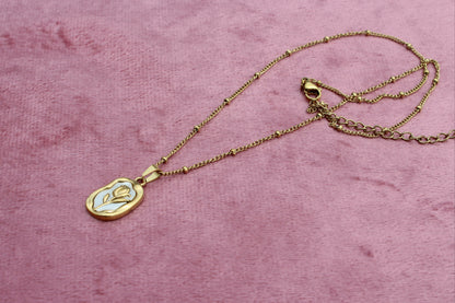Anti Tarnish Gold Plated Necklace with Rose Embedded Pendant