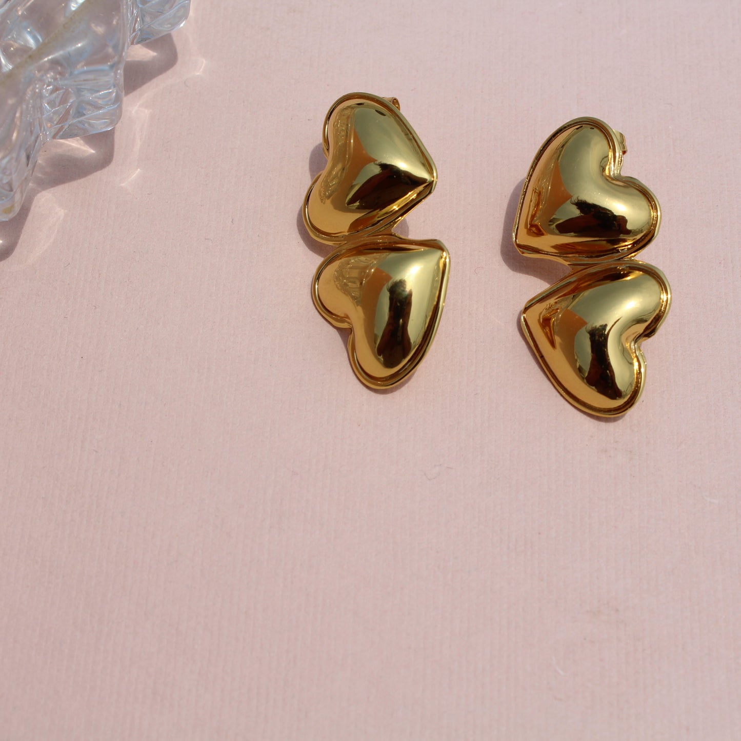 Anti-Tarnish Gold Plated Heart Drop Earrings