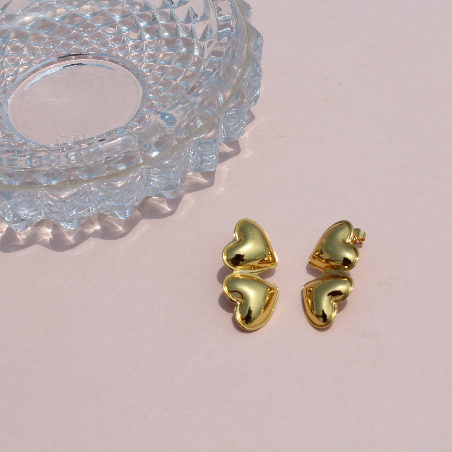 Anti-Tarnish Gold Plated Heart Drop Earrings