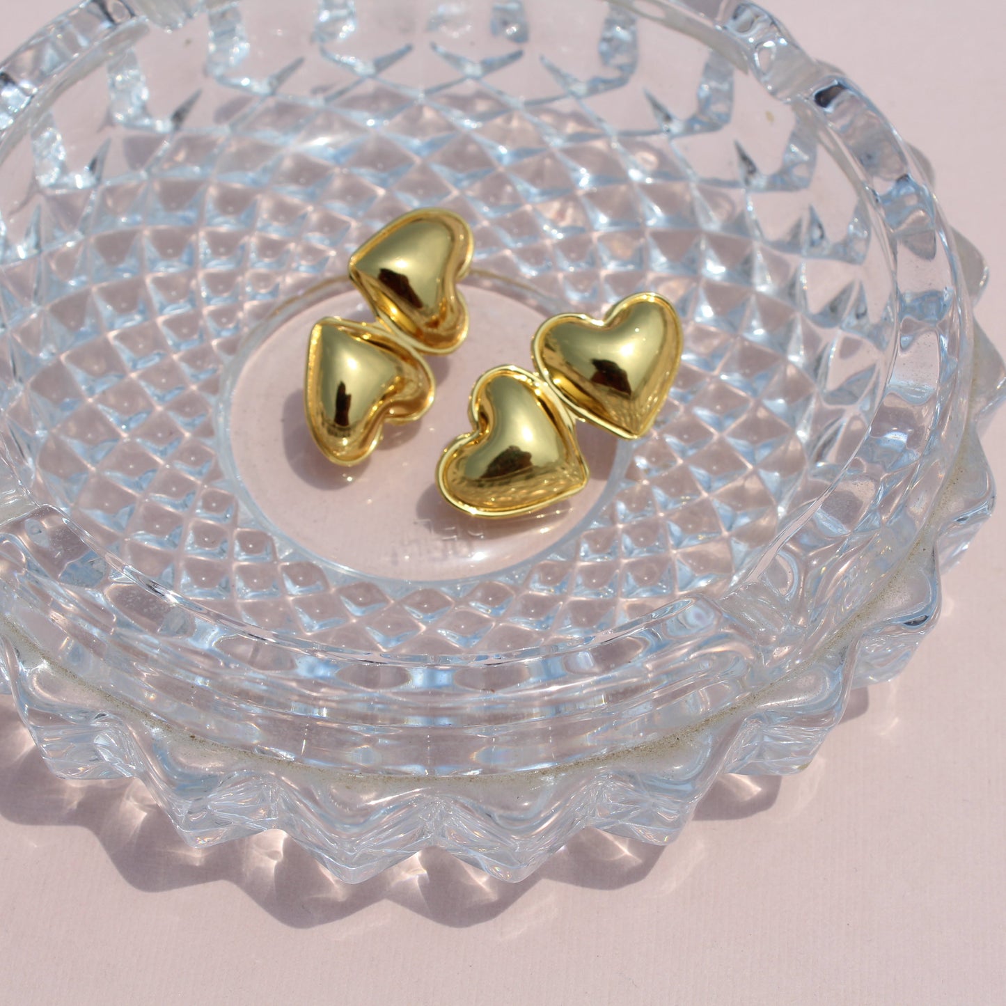 Anti-Tarnish Gold Plated Heart Drop Earrings