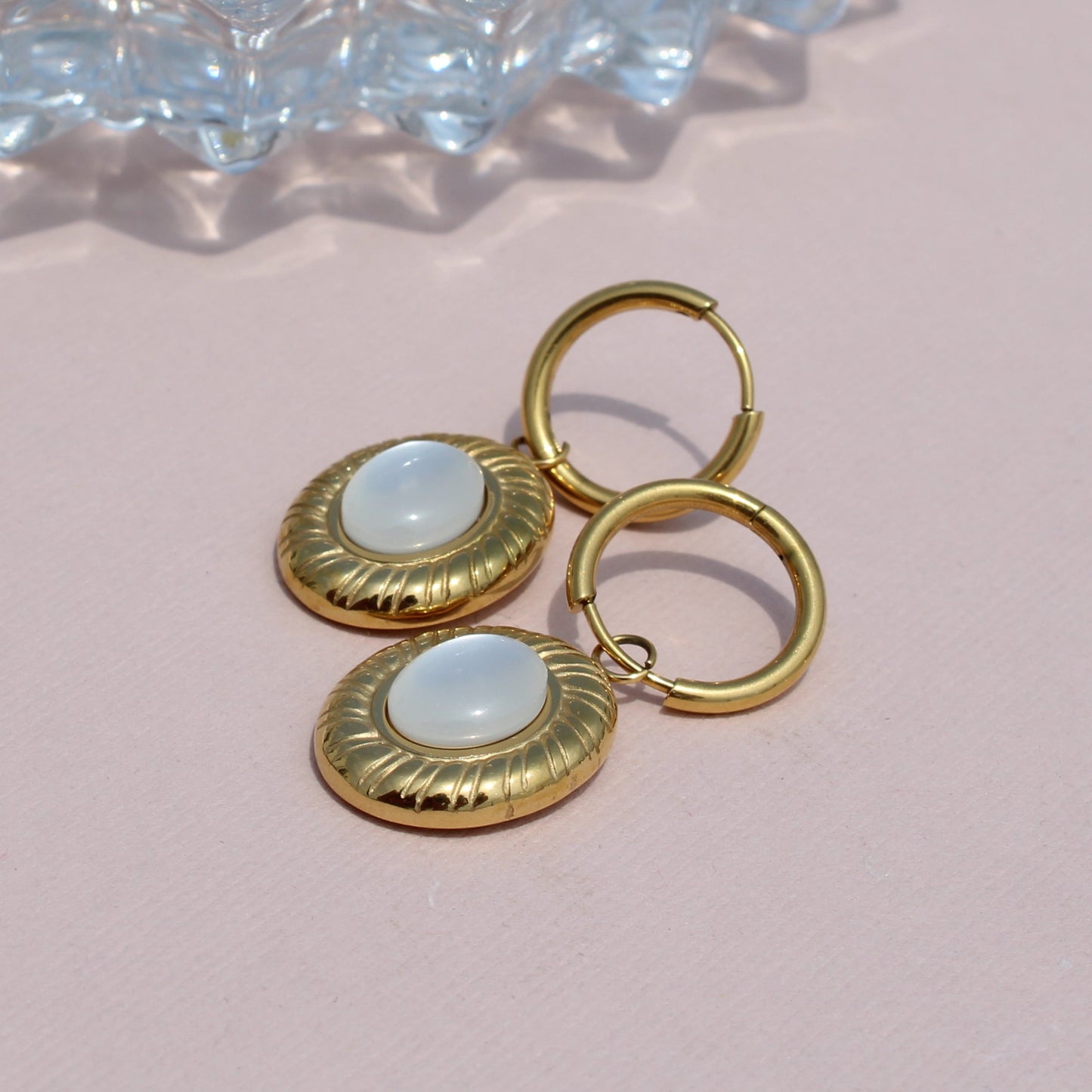 Anti-Tarnish Gold Plated Moon Shape Danglers