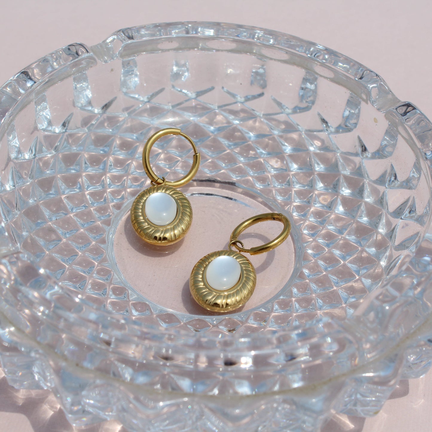 Anti-Tarnish Gold Plated Moon Shape Danglers