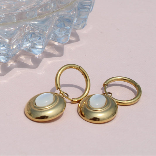 Anti-Tarnish Gold Plated Moon Danglers
