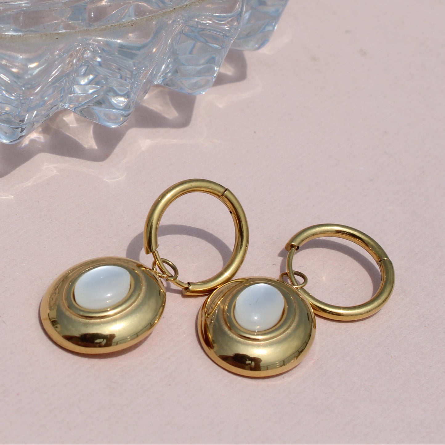 Anti-Tarnish Gold Plated Moon Danglers