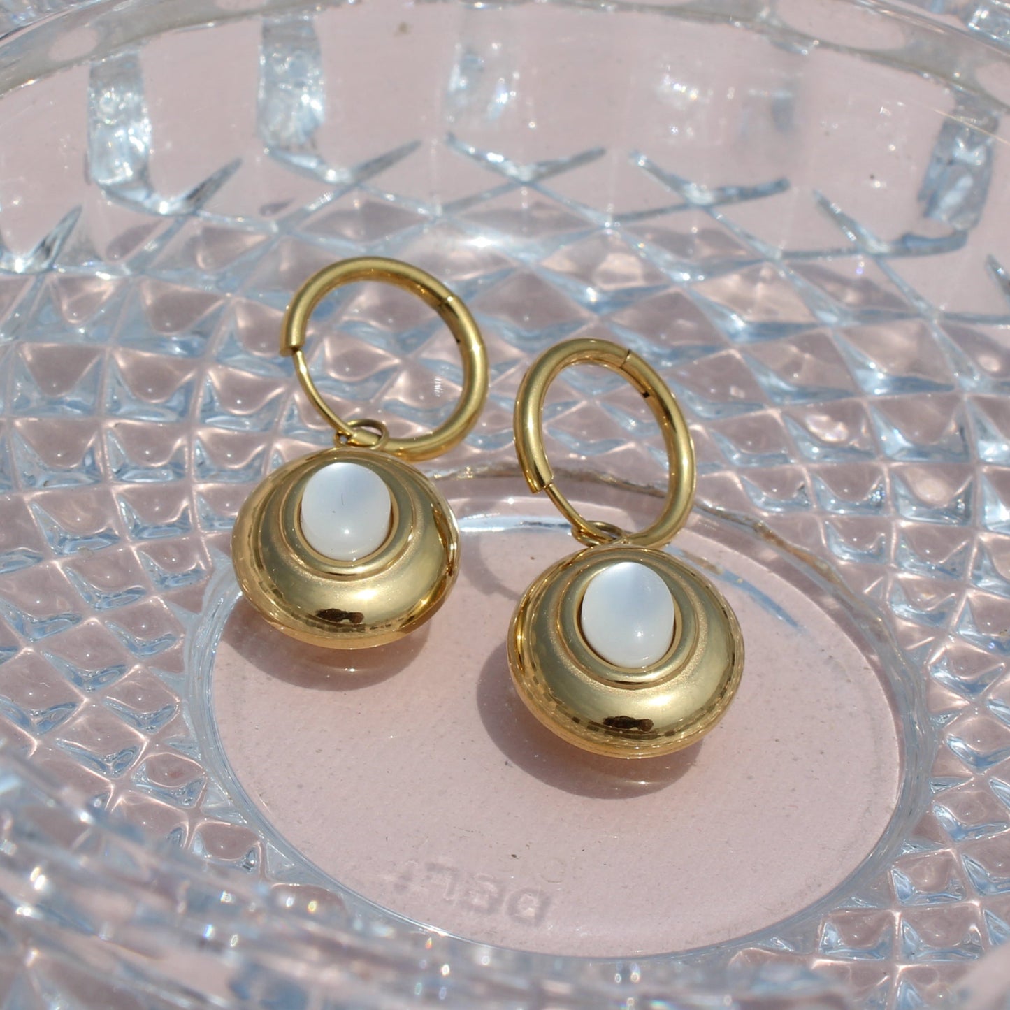 Anti-Tarnish Gold Plated Moon Danglers