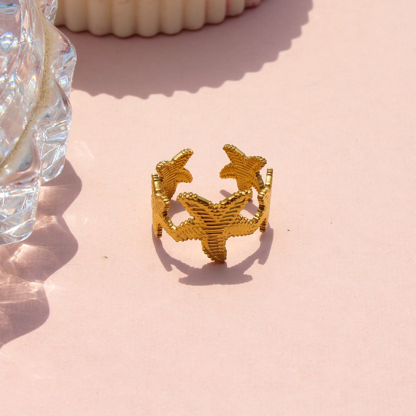 Anti-Tarnish Gold Plated Adjustable Starfish Band