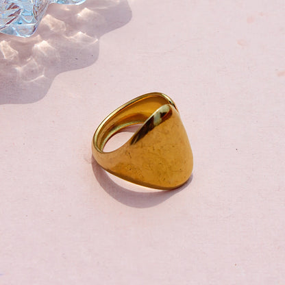 Anti-Tarnish Gold Plated Adjustable Band Ring Big