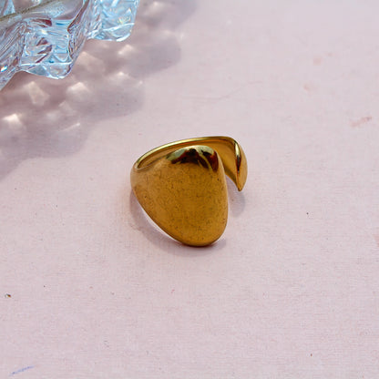 Anti-Tarnish Gold Plated Adjustable Band Ring Big