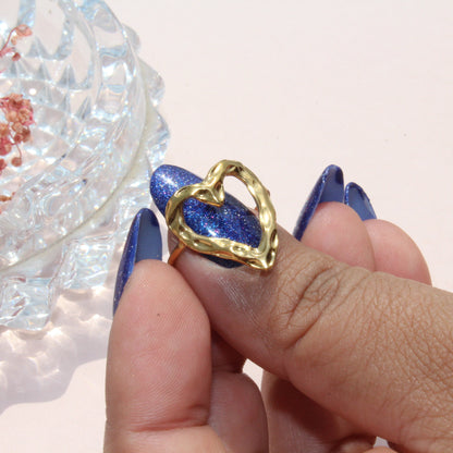 Anti-Tarnish Gold Plated Adjustable Heart Ring