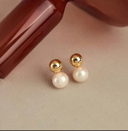 Anti-Tarnish Gold Plated Double Tier Pearl Tops