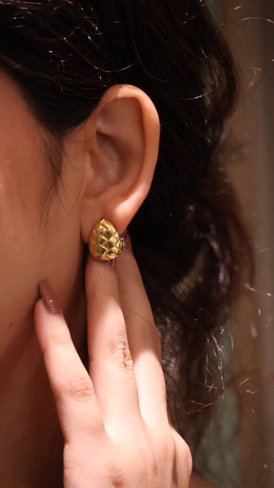 Textured Drop Dome Earrings