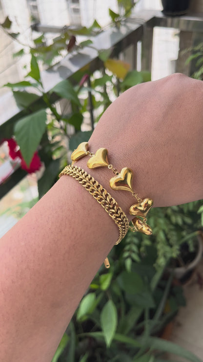 Demi Fine Chunky Heart Bracelet