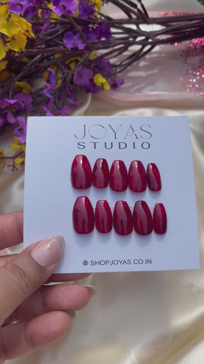 Cherry Red Press On Nails
