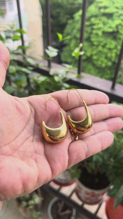 Long Heavy Open Hoops Earing